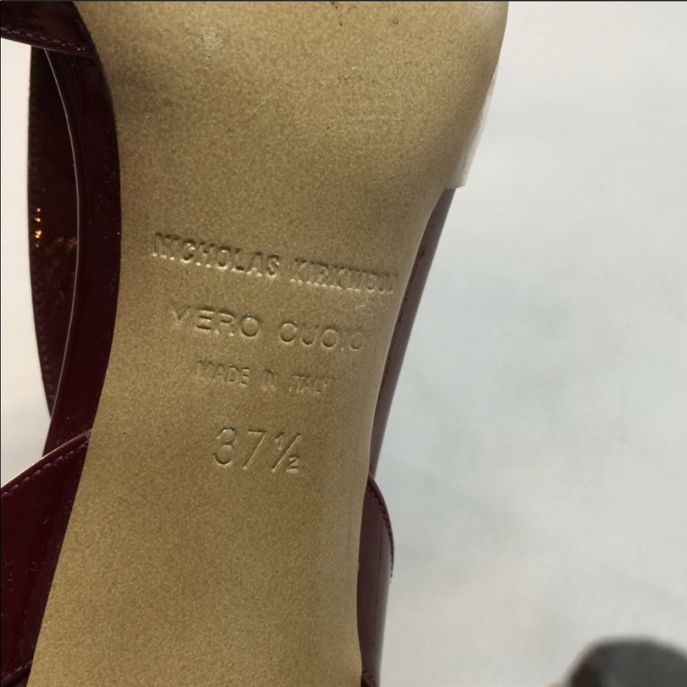 Plexi pvc statement glitter bow ox blood burgundy Nicholas Kirkwood heels sandal - Picture 10 of 11